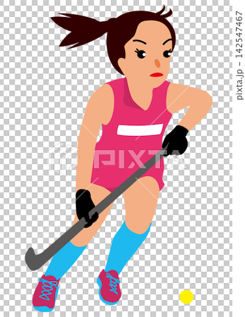 女子運動員參加體育比賽的插圖 - 曲棍球運動員比賽 01 女子運動員參加體育比賽的插圖 - 曲棍球運動員比賽 01 142547467