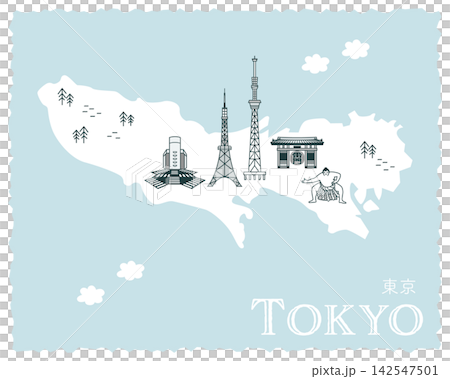 東京之旅:旅遊景點簡明黑白地圖 東京之旅:旅遊景點簡明黑白地圖 142547501