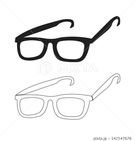 solid black and outline eyeglasses vector icon set specs symbol solid black and outline eyeglasses vector icon set specs symbol 142547676