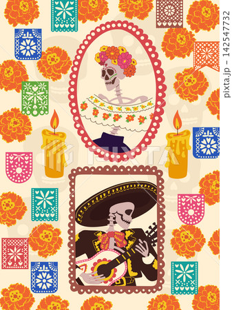 Catrina Mariachi portraits frames Dia de los 142547732