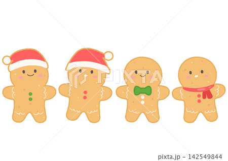 クリスマスのジンジャーブレッドマン4個セット クリスマスのジンジャーブレッドマン4個セット 142549844