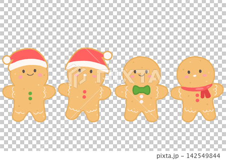 クリスマスのジンジャーブレッドマン4個セット クリスマスのジンジャーブレッドマン4個セット 142549844