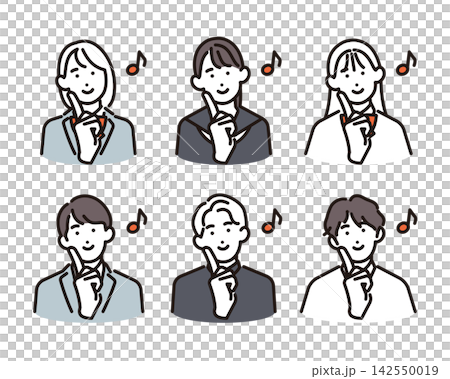 簡筆畫:一組6位興奮快樂的男女學生(向量圖) 簡筆畫:一組6位興奮快樂的男女學生(向量圖) 142550019