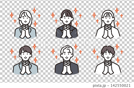 簡筆畫:一組6名眼神閃亮、充滿期待的男女學生(向量圖) 簡筆畫:一組6名眼神閃亮、充滿期待的男女學生(向量圖) 142550021