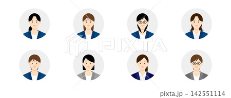 様々な表情の女性のベクターイラスト 様々な表情の女性のベクターイラスト 142551114