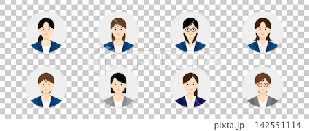 様々な表情の女性のベクターイラスト 様々な表情の女性のベクターイラスト 142551114