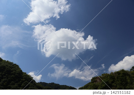 雲と青空と山の風景 雲と青空と山の風景 142551182