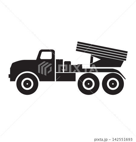 Multiple rocket launcher truck icon 142551693