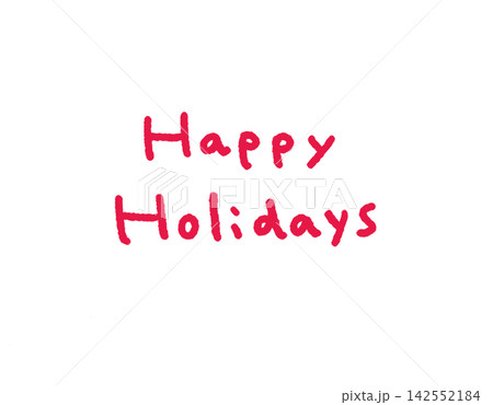 HAPPY HOLIDAYSの手書き文字　冬のホリデーメッセージ 142552184
