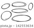 手書きの丸セット　黒 142553634