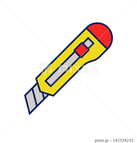 Cutter Knife Stationery Icon Vector Template Illustration Design 142554232