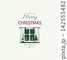 Merry Christmas Greeting with Cozy Window Illustration 142555482