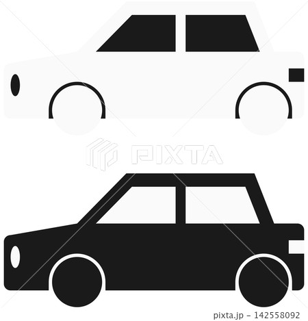 車のアイコンイラストセット / ドライブ・移動のイラスト素材 142558092