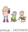 さつまいも掘りを楽しむ子供たち 142559039