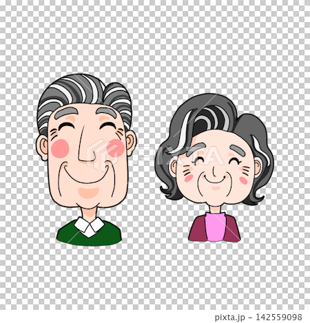 一位微笑的老人的插圖 一位微笑的老人的插圖 142559098
