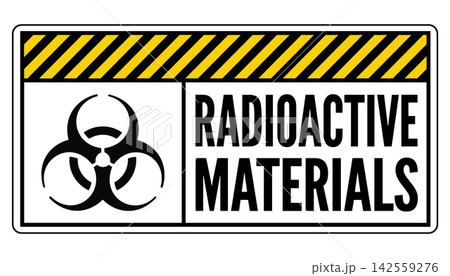 Radioactive materials warning sign isolated on white background Radioactive materials warning sign isolated on white background 142559276