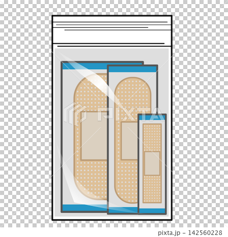 Band-aids in a resealable plastic bag Band-aids in a resealable plastic bag 142560228