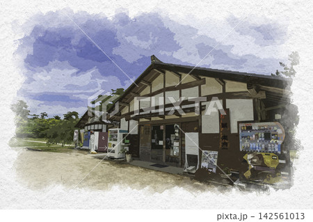 水彩画風 松江城 観光案内所 島根県松江市 水彩画風 松江城 観光案内所 島根県松江市 142561013