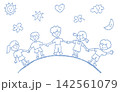 手を繋ぐ子供達のイラスト 142561079