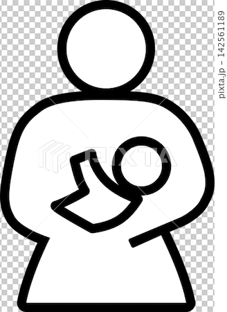 Pictogram for a nursing room (for women) (white-filled version) Pictogram for a nursing room (for women) (white-filled version) 142561189