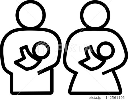 授乳室(男女共用)のピクトグラム(白塗りver.) 授乳室(男女共用)のピクトグラム(白塗りver.) 142561193