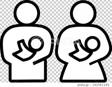 授乳室(男女共用)のピクトグラム(白塗りver.) 授乳室(男女共用)のピクトグラム(白塗りver.) 142561193