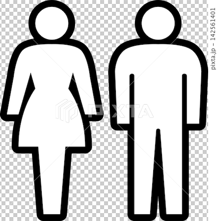 Pictogram for a unisex restroom (white-painted version) Pictogram for a unisex restroom (white-painted version) 142561401