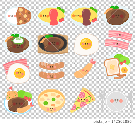 Cute food illustration set Cute food illustration set 142561886