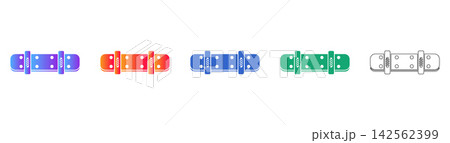 Modern Skateboard Component Vector Icon Set 142562399