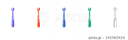 Medical Curette Tool Vector Icons Medical Curette Tool Vector Icons 142562424