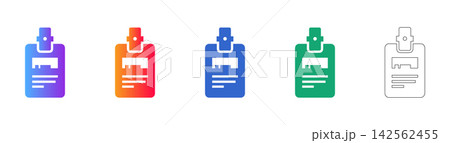 Staff Identification Badge Icon Set 142562455