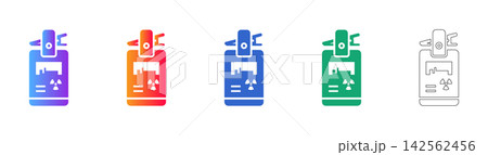 Radioactive Safety ID Badge Icon Set 142562456