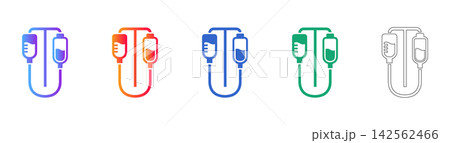 Medical IV Drip Bag Vector Icon Collection 142562466