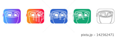 Medical Zippered Case Vector Icon Set 142562471
