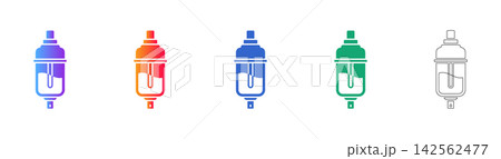 Medical Drip Bag Component Vector Icon Set Medical Drip Bag Component Vector Icon Set 142562477
