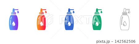 Liquid Soap Dispenser Bottle Icon Set Liquid Soap Dispenser Bottle Icon Set 142562506