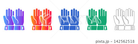 Protective Medical Examination Gloves Vector Icon Set Protective Medical Examination Gloves Vector Icon Set 142562518