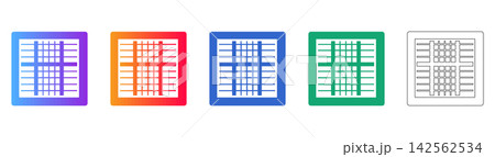 Grid Filter or Vent Icon Set 142562534