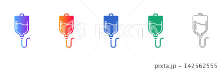 IV Infusion Bag Medical Vector Icon Collection IV Infusion Bag Medical Vector Icon Collection 142562555