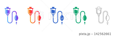 Medical IV Drip Set Vector Icons Medical IV Drip Set Vector Icons 142562661