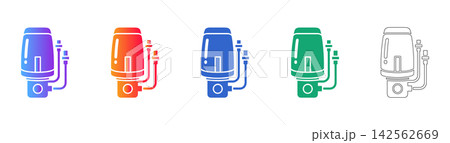Medical Nebulizer Device Vector Icon Set Medical Nebulizer Device Vector Icon Set 142562669