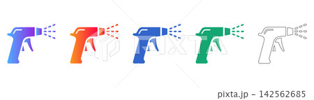 Spray Gun Tool and Equipment Vector Icon Set Spray Gun Tool and Equipment Vector Icon Set 142562685