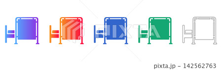 Hospital Privacy Screen Icon Set Hospital Privacy Screen Icon Set 142562763