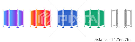 Set of Privacy Partitions in Various Styles and Colors 142562766