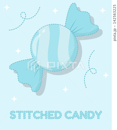 Pastel Aqua Blue Stitched Candy Illustration Pastel Aqua Blue Stitched Candy Illustration 142563225