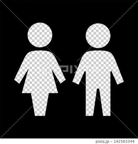 Pictogram for children's restroom (white outline version) Pictogram for children's restroom (white outline version) 142563344