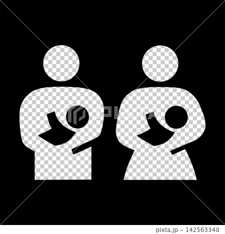 Pictogram for a nursing room (unisex) (white outline version) Pictogram for a nursing room (unisex) (white outline version) 142563348