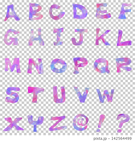 手繪彩色字母材質套裝 手繪彩色字母材質套裝 142564499