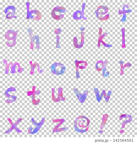 Hand-drawn colorful alphabet material set Hand-drawn colorful alphabet material set 142564501