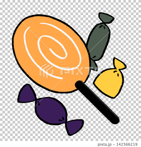 ハロウィンのお菓子のイラスト ハロウィンのお菓子のイラスト 142566219